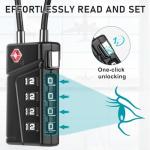 Diyife TSA Locks for Luggage, [2 Pack] TSA Approved Luggage Locks with TSA-008, Open Alert Indicator, 4 Digit Combination TSA Travel Lock with Zinc Alloy Body Lock for Suitcase, Bag, Backpack, Black