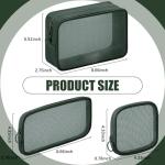 Weewooday 4 Pcs Mesh Makeup Bag Mesh Cosmetic Bag Travel Toiletry Pouch with Zipper Mini Makeup Cosmetic Purse for Daily Accessory(Small, Large, Medium,Olive Green)