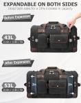 HNCTINNO Canvas Duffle Bag for Travel, 50L Expandable Weekender Bag for Men and Women, Large Overnight Carry On Duffle Bag for Travel, Hospital Labor Delivery, Work, Camping, Gym, Airplanes