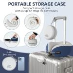 SKYTRAX COMF® Premium Ergonomic Memory Foam Travel Neck Pillow, Washable Cooling Ice Silk Cover, Firm Neck Support for Airplane Long Flights & Pain Relief, with Portable Carry Case (Navy Blue)