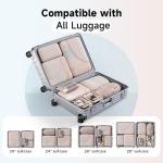 9 Set Packing Cubes for Travel, Gifts for Women Mom Kids, TSA Approved Bags for Makeup, Cosmetic, Toiletry, Organizer for Suitcase Carry On, Cruise Essentials Airplane Accessories, Beige