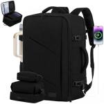 LOVEVOOK Travel Carry on Backpack, Large 40L Personal Item Travel Bag for Men & Women Flight Approved with 3 Packing Cubes, Suitcase Water Resistant Luggage Daypack Business Weekender Bag, Black