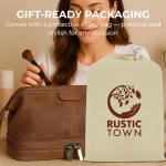 Leather Toiletry Bag for Men - Travel Gift Shaving Dopp Kit - Bathroom Shower Organizer - Cosmetic Makeup Bag for Women