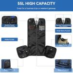Carry on Garment Bag for Travel, Bukere Convertible Suit Travel Garment Duffel Bag for Men Women Business, Shoe Compartment, Detachable Shoulder Strap, Multi-Function 2 in 1 Weekender Bag, Blue