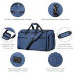 Carry on Garment Bag for Travel, Bukere Convertible Suit Travel Garment Duffel Bag for Men Women Business, Shoe Compartment, Detachable Shoulder Strap, Multi-Function 2 in 1 Weekender Bag, Blue