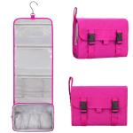 Relavel HangingTravel Toiletry Bag for Women, Large Capacity Toiletries Bag, Travel Essentials Organizer, Hanging Makeup Case for Accessories, Waterproof Bathroom Shower Bag (hot pink)