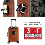 Wrangler 20" Piece USB Port Cup Holder Carry-On Luggage