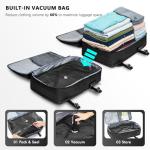 SUOCO Travel Vacuum Backpack with Portable Electric Pump, 60L Carry On Compression Seal Travel Backpack with Vacuum System, Traveling Packing Luggage Suitcase, Black