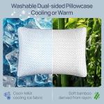 Small Cooling Memory Foam Travel Pillows for Airplanes Sleeping, Compressible Camping Pillow, Mini Adjustable Shredded Foam Bed Pillow for Medium Firm Neck Knee Lumbar Support, Ideal Car, Backpacking