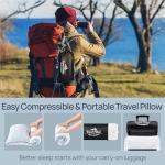 Small Cooling Memory Foam Travel Pillows for Airplanes Sleeping, Compressible Camping Pillow, Mini Adjustable Shredded Foam Bed Pillow for Medium Firm Neck Knee Lumbar Support, Ideal Car, Backpacking