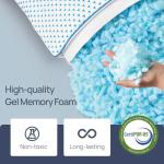 Small Cooling Memory Foam Travel Pillows for Airplanes Sleeping, Compressible Camping Pillow, Mini Adjustable Shredded Foam Bed Pillow for Medium Firm Neck Knee Lumbar Support, Ideal Car, Backpacking