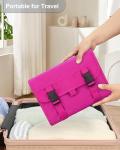 Relavel HangingTravel Toiletry Bag for Women, Large Capacity Toiletries Bag, Travel Essentials Organizer, Hanging Makeup Case for Accessories, Waterproof Bathroom Shower Bag (hot pink)