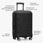 Traveler's Choice Pagosa Indestructible Hardshell Expandable Spinner Luggage, Black, Check-in Only