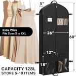Simple Houseware 60-Inch Heavy Duty Garment Bag with Pockets for Suits, Tuxedos, Dresses, Coats