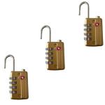 Arkali TSA Approved Lock 3 Pack Luggage Combination Lock Heavy Duty Zinc Alloy Body with 4 Digit Code Travel Padlock for Luggage, Toolbox, Backpacks and Suitcases, Easy Set-Your-Own Codes, Gold