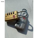 Arkali TSA Approved Lock 3 Pack Luggage Combination Lock Heavy Duty Zinc Alloy Body with 4 Digit Code Travel Padlock for Luggage, Toolbox, Backpacks and Suitcases, Easy Set-Your-Own Codes, Gold