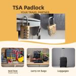 Arkali TSA Approved Lock 3 Pack Luggage Combination Lock Heavy Duty Zinc Alloy Body with 4 Digit Code Travel Padlock for Luggage, Toolbox, Backpacks and Suitcases, Easy Set-Your-Own Codes, Gold