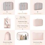 BLINGCOOL 8 Set Packing Cubes for Travel with Clear Toiletry Bag, Durable Luggage Packing Organizers, Carry-On Accessories, TSA Approved See-Through Cubes, Space-Saving Storage Bags, Gifts for Women