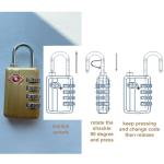 Arkali TSA Approved Lock 3 Pack Luggage Combination Lock Heavy Duty Zinc Alloy Body with 4 Digit Code Travel Padlock for Luggage, Toolbox, Backpacks and Suitcases, Easy Set-Your-Own Codes, Gold