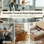 BLINGCOOL 8 Set Packing Cubes for Travel with Clear Toiletry Bag, Durable Luggage Packing Organizers, Carry-On Accessories, TSA Approved See-Through Cubes, Space-Saving Storage Bags, Gifts for Women