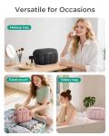 BAGSMART Travel Toiletry Bag for Women, Wide-open Makeup Bag Organizer, Puffy Make Up Case, Large Capacity Cosmetic Organizer for Women for Travel Essentials Toiletries Accessories Bottles(Black)
