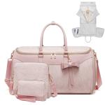 Garment Bags for Travel,Leather Convertible Garment Duffle Bag with Toiletry,Waterproof Carry On Garment Bag with Shoe Compartment,2 in 1 Suit Travel Bag for Women Weekender 3pcs Set