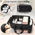 TANTO Extra Large Makeup Bag, Makeup Artist Bag Professional Cosmetic Bag Organizer Hair Stylist Travelling Duffle Bag with Adjustable Dividers Makeup Tote Bag for Makeup Beauty Lover