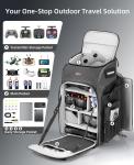 FPV Drone Backpack 40L Professional Travel Shoulder Bag for FPV Racing Quadcopter/DJI Avata/Transmitter/Goggles/15.6'' Laptop