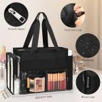 TANTO Extra Large Makeup Bag, Makeup Artist Bag Professional Cosmetic Bag Organizer Hair Stylist Travelling Duffle Bag with Adjustable Dividers Makeup Tote Bag for Makeup Beauty Lover
