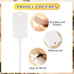 100 Pcs Plastic Shipping Tags, 2.44 x 1.45 Inch Writable Blank Hanging Tags with Sealing Strap, Waterproof Sealing Shipping Labels for Luggage Logistic Keys Information Identity, White