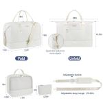 Weekender Bag for Women Travel Duffel Bag - Carry On Overnight Bag with Shoe Compartment Large Nylon Duffle Tote Bag 21.5" with Toiletry Bag for Traveling Business Weekend Trip 3Pcs Set