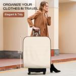 MISSLO 60" Foldable Garment Bags for Travel for Women Dress Bags for Gowns Long Hanging Bag for Closet Storage Dress Protector Bag for Gowns, Suits, Coats, Beige