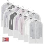 MsKitchen Clear Garment Bags Clothes Covers Protecting Dusts (Set of 12) for Storage Plastic Garment Bags Hanging Clothes Bags Dress Bag for Gowns Long with Zipper for Closet - 24'' x 40''/12 Pack