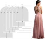 MsKitchen Clear Garment Bags Clothes Covers Protecting Dusts (Set of 12) for Storage Plastic Garment Bags Hanging Clothes Bags Dress Bag for Gowns Long with Zipper for Closet - 24'' x 40''/12 Pack