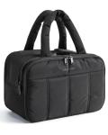 BAGSMART Travel Toiletry Bag, Puffy Large Toiletry Bag for Women, Lightweight Cosmetic Makeup Bag Organizer with Handle for Traveling, Accessories, Essentials, Toiletries (Black)