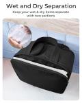 BAGSMART Travel Toiletry Bag, Lightweight Large Wide-open Travel Bag for Women, Puffy Cosmetic Makeup Bag Organizer with Handle for Accessories,Essentials, Toiletries, Black