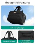 BAGSMART Travel Toiletry Bag, Lightweight Large Wide-open Travel Bag for Women, Puffy Cosmetic Makeup Bag Organizer with Handle for Accessories,Essentials, Toiletries, Black