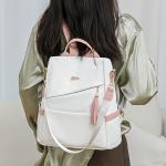 Women's Double-shoulder Bag, 2026 Fashionable Soft PU Leather Large-capacity Travel Backpack, Lightweight Commuting School