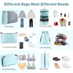 Toncoke 8-Piece Packing Cubes for Travel, 2026 Upgraded Durable Zippers & Reinforced Mesh, Complete Luggage Organizer Set with Shoe/Toiletry/Laundry Bags, 4 Sizes for Suitcase, Men Women, Lake Blue