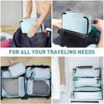 Toncoke 8-Piece Packing Cubes for Travel, 2026 Upgraded Durable Zippers & Reinforced Mesh, Complete Luggage Organizer Set with Shoe/Toiletry/Laundry Bags, 4 Sizes for Suitcase, Men Women, Lake Blue