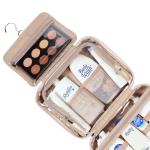 NISHEL Travel Toiletry Bag for Women Large Capacity, Makeup Essentials Organizer, Hanging Case for Accessories, Cosmetics, Pink