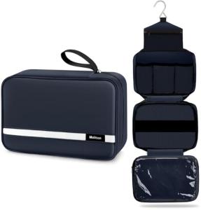 Maliton Toiletry Bag for Men & Women Large Toiletry Bags for Traveling Hanging Toiletry Bag Hygiene Bag with 4 Compartments Waterproof Bathroom Shower Bag (Navy Blue)