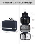 Maliton Toiletry Bag for Men & Women Large Toiletry Bags for Traveling Hanging Toiletry Bag Hygiene Bag with 4 Compartments Waterproof Bathroom Shower Bag (Navy Blue)