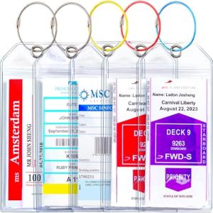 Cruise Ship Essentials for Carnival, Princess, NCL, MSC by JOLLYANTS, Cruise Luggage tag Holders Cruise Must Haves Waterproof & Reusable