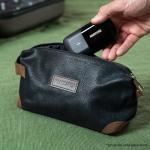 MANSCAPED® The Shed Men's Premium Quality Toiletry Bag, PU Leather Dopp Kit, Bathroom Travel Bag, Shaving Kit Case, Trimmer Tool Organizer