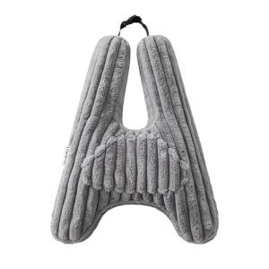 HIGOGOGO Washable Travel Pillow, Car Pillow for Kids & Adults, Upgraded Travel Pillows with Removable Soft Cover and High-Support Foam, Fix Neck and Body Sitting/Sleeping on The Trip, Dark Grey