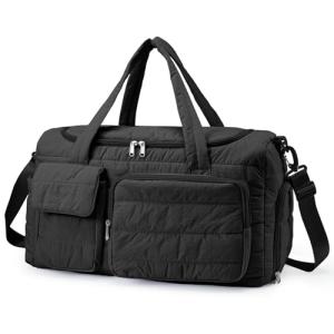 Gym Bag for Women, Cute Travel Duffel Bag with Shoe Compartment & Wet Pocket, Lightweight Puffer Weekender Overnight Bag, Travel Carry On for Sport, Hospital, Yoga