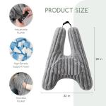 HIGOGOGO Washable Travel Pillow, Car Pillow for Kids & Adults, Upgraded Travel Pillows with Removable Soft Cover and High-Support Foam, Fix Neck and Body Sitting/Sleeping on The Trip, Dark Grey