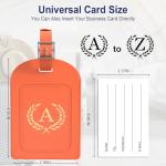 AUTYANL 6 Pack Luggage Tags for Suitcases, 26 Initial Letter Travel Luggage Baggage Identification Labels ID Tag Fully Bendable Tags(Orange) (K)