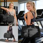 Gym Bag for Women, Cute Travel Duffel Bag with Shoe Compartment & Wet Pocket, Lightweight Puffer Weekender Overnight Bag, Travel Carry On for Sport, Hospital, Yoga